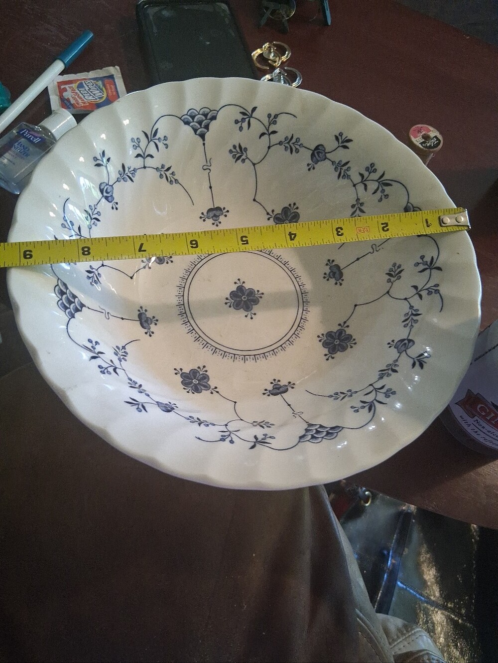 1 Churchill Finlandia 9" Rim Soup Pasta Bowl Blue Flowers Nordic England